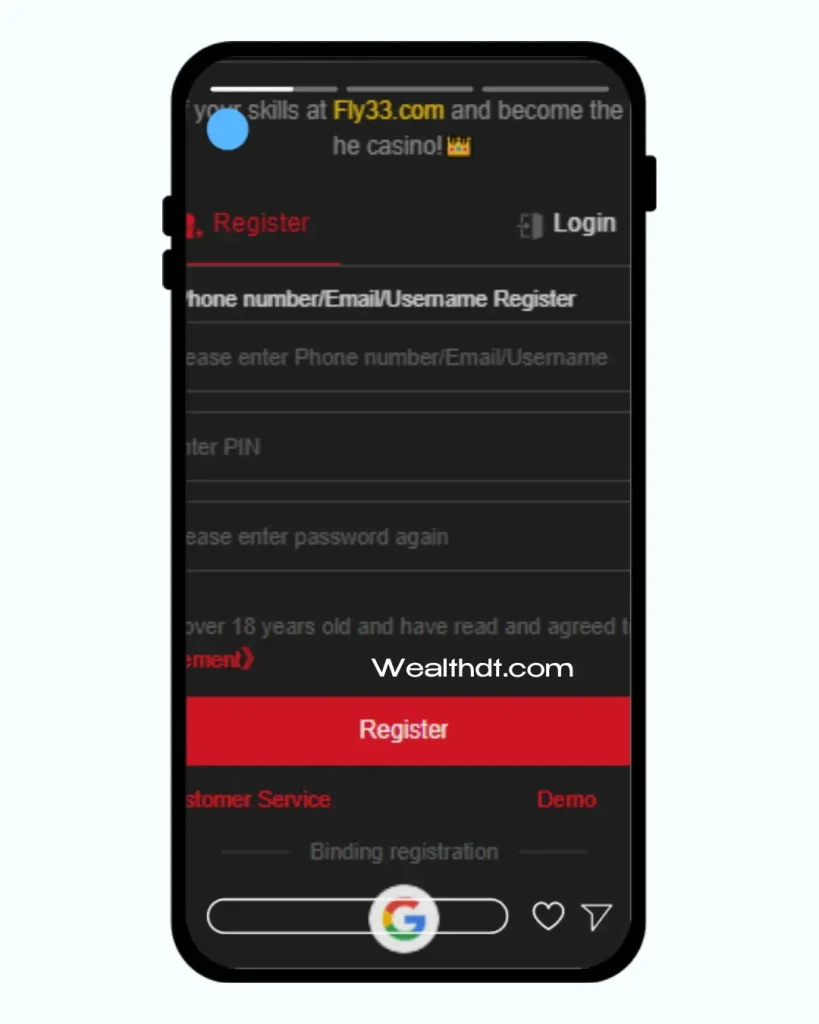 Fly33 VIP Game Register